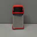 Urbanstrive Cheese Grater With Container, Professional Cheese Grater with Handle, Stainless Steel Graters for Kitchen Handheld, Box Grater with 4 Sides for Vegetables, Ginger, Potatoes (Red)