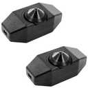 Upgraded UL-Certified 2-Pack Inline Dimmer Switch, Full Range Rotary Cord Switch Replacement for Table Lamp, Floor Lamp, Pendant Light, Works with Dimmable LED, Incandescent, Halogen Bulbs (Black)