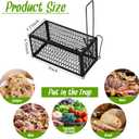 Qualirey 2 Pcs Humane Rat Trap Chipmunk Rodent Mouse Squirrel Trap 9.1 x 4.5 x 4.5 Inches Live Animal Mouse Voles Hamsters Live Cage Rat Cage for Mice Easy to Catch and Release (Black)