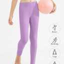 Resinta Girl's Cotton Footless Leggings Toddler Girls Stretchy Basic Leggings Pull On Tights for Everyday Wear, 4-14 Years (Purple)