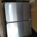 GarveeHome 2 x 8 gal Stainless Steel Double Trash Can with Lid for Kitchen, Large Dual Trash and Recycle Bin Combo, Step-on Kitchen Metal Garbage Cans, PP Inner Buckets, Liner Rim