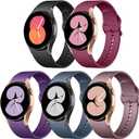 Lerobo 5 Pack Bands Compatible with Galaxy Watch 7 6 5 4 Band 40mm 44mm/ Galaxy Watch 6 4 Classic Band 43mm 47mm 46mm 42mm/Watch 5 pro 45mm,Active 2 Band, 20mm Band Soft Silicone Sport Band Women Men