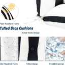 Outdoor Chair Cushions, Tufted Back Patio Furniture Cushions Set of 2, Water Repellent Wicker Chair Cushion for Home Garden, 42x21x4 Inch, Cabana Black