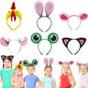 splolowil 5 Pieces Farm Animal Headbands Farm Animal Hair Hoop for Kids Adults Animal Cosplay Birthday Theme Party Supply Stage Performance