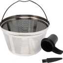 GOLDTONE Stainless Steel Coffee Filter - 8-12 Cup Basket Reusable Metal Filter for Mr. Coffee and Black and Decker Machines - Includes Scoop and Brush