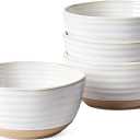 LE TAUCI Cereal Bowls Set of 4, Ceramic Soup Bowl 28 oz, Stoneware Kitchen Bowl for Pho, Chip, Fruit, Salad, Noodle, Ramen, Dishwasher Oven Microwave Safe - 6 Inch, Arctic white