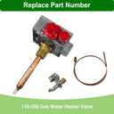 110-326 Gas Water Heater Valve,Natural Gas Water Heater Thermostat, Water Heater Replacement Parts Gas Control Valve with 3.8" Shank, 2.2" W.C,Copper Probe (Replacement Parts Kit)