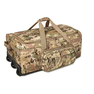 Military Wheeled Deployment Bag Large Tactical Heavy Duty Duffel Bag for Camping Hiking (Camo)