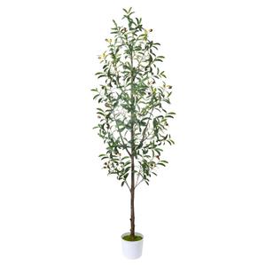 Aphighjoy Artificial Olive Tree 6FT,Tall Faux Olive Tree for Indoor,Fake Potted Olive Plants with Silk Leaves and Lifelike Fruits for Home Office Living Room Decor（1 Pack） 
