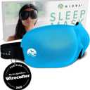 Nidra Sleep Mask for Side Sleepers  Ultra-Soft, Contoured 3D Eye Shade for Travel & Rest  Zero Pressure Fit  Blue, Standard Size