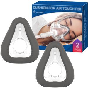 2 Packs Memory Foam Mask Cushion (M) for ResMed Airtouch F20 & Airfit F20, Highlights Secure Seal & Leak-Free with Advanced Brown Memory Foam - F20 Mask Medium for Full Face CPAP Users