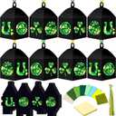 Maitys 16 Sets St Patricks Day Paper Lantern Craft Kit for Adults, Fun Irish Clover Horseshoe DIY Lanterns with Tissue Paper Glue Shamrock Lucky Handcrafts for Home Activities Ornaments Decoration
