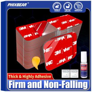 Double Sided Sticky Pads Made of 3M VHB, Heavy Duty Adhesive Squares Waterproof Heat Resistant, Strong Hold Mounting Tape for Crafts Photos Car Home Decor Outdoor Use, 48 Pcs 1.18x1.38 Inch