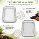 Set of 3 Soil Sifter for Gardening 2 Stainless Steel Sand Rocks Compost Soil Sieve with 1 Trowel 1/4 Inch 1/8 Inch Mesh Dirt Sifter for Gravel Potting Sawdust (EXP 09/26/30)