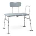 Medline Transfer Bench for Bathtubs and Showers, Adjustable Shower Bench and Bath Seat For Seniors and adults, Slip-resistant Feet, Heavy-Duty 400 lb. Weight Capacity, Tool-Free Assembly, Grey