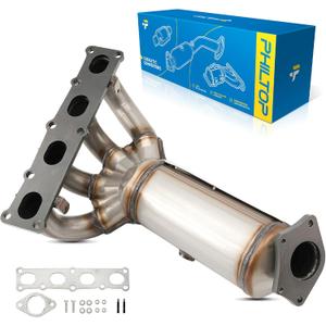 PHILTOP Front Automotive Replacement Catalytic Converter Kit Fit For Jeep, Chrysler, Dodge, Fiat, Ram 17-22 Compass, 14-18 Cherokee/Renegade/500X/Dart 2.4L Naturally Aspirated, 641513(EPA Compliant)