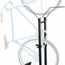 Adjustable Height Vertical Bike Parking Stand for 24"-29" Wheels, Movable Freestanding Bike Rack with Lockable Casters, No-Drill Storage Holder for MTB Road Bikes, Indoor & Garage Outdoor Use