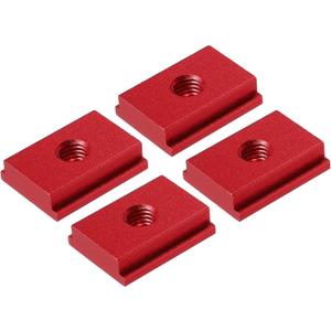Aluminum t Track (10Pcs, 1.2Inch, M8, Red)- T-Slider for T-Slot Miter Slider, Double-Cut& Pre Drilled Mounting Holes, Apply to Woodworking/Fixtures/Crosscut Sled/Router Table