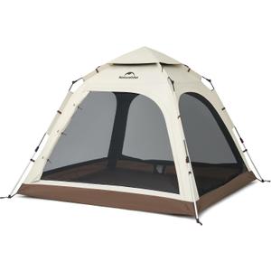Naturehike Upgraded Ango 3-4 Person Blackout Tent,Instant Pop up Tents for Camping, Waterproof Anti-UV Camping Tent