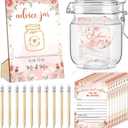 Jetec 74 Pcs Advice and Wishes for The Mr and Mrs 60 Pcs Wedding Advice Cards Advice and Wishes Jar Box Bridal Shower Advice and Wishes Cards for Bride and Groom Bridal Shower Decor(Pink Floral)