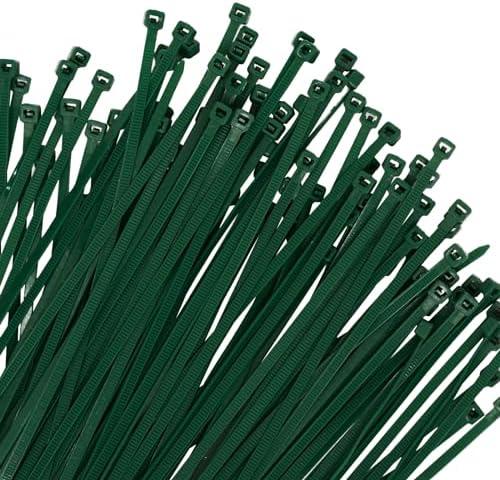 200PCS Nylon Zip Ties - 8 Inch Green,Multi-Purpose Self Locking Cable Ties， Ultra Strong Plastic Wire Ties with 40 Pounds Tensile Strength