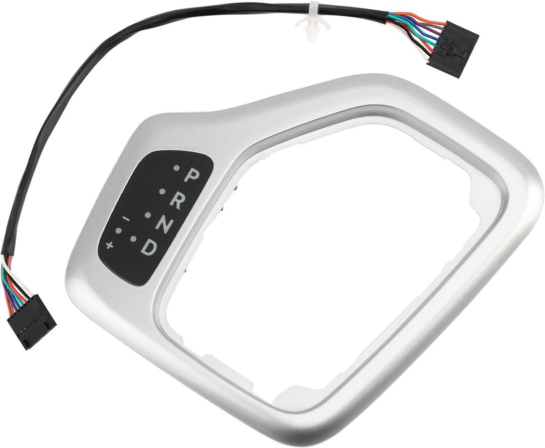 Upgrade Transmission Shifter Bezel with Harness Kit, 601-402 Silver, Compatible With 2014-2018 Jeep Cherokee, Replaces# 5YD27XSAAA 68413957AA