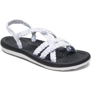 MEGNYA Women's Comfortable Walking Sandals with Arch Support, Athletic Hiking Sandals with Handmade Straps, Outdoor Soft Water Sandals for Beach Poolside Travel Camping (8.5, W24-White)
