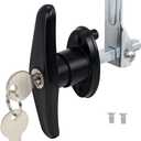 Keyed-Alike Locking T-Handle Kit for Truck Camper Shell/Cap & Topper - Black T-Handle Lock Set with Door Compatibility (Right)