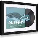 Vinyl Record Display Frame 16x22 Inches Display Record Album and 12.5x12.5 Album Cover ArtWhite Bottom Mat Wall Mount