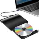 External DVD Drive, Portable USB 3.0 CD Burner +/-RW Drive, DVD Player for ROM Rewriter Burner, Compatible with Laptop, Desktop PC, Windows MacBook Linux Mac OS