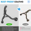 Front Upper & Lower Control Arm w/Ball Joint for Honda Accord 2008-2012, Sway Bar + Tie Rods, 12Pcs Suspension Kit K620614 K620615 K90456 K90457 ES800459 ES800460 EV800461 K500081 K641112 K641113