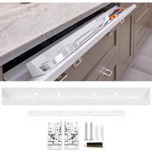 Zonon 1 Set 30 Inch Tip Out Sink Tray with Hinges, Kitchen Drawer Organizer