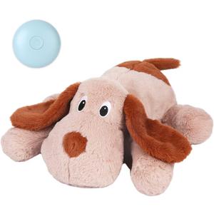 Puppy Heartbeat Toy, Dog Heartbeat Toy for Separation Anxiety Relief, Puppy Toy with Heartbeat Stuffed Animal Anxiety Calming Behavioral Aid Plush Toy for Dogs Cats Pets (Brown)