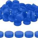 PATIKIL 38mm/1.5" Inner Plastic Bottle Cap, 100Pcs Replacement Screw Bottle Cap Storage Jug Lids for Craft DIY Juice Water Milk, Blue