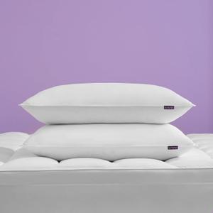 Adjustable Down Alternative Standard/Queen Size Set of 2 Bed Pillows with Medium/Firm Support, 20" x 28", White