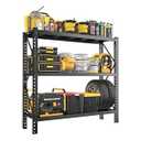 ErgoNova 63" W Ultra Wide Garage Shelving, 3-Tier Heavy Duty Garage Storage Shelves, Adjustable Heavy Duty Shelving Unit, for Warehouse Basement Storeroom Shop Supermarket