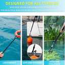 Telescoping Boat Hook for Docking, Non-Slip Rubber Tip, 3-Stage Anodized Aluminum Pole, Floating, Lightweight & Durable, Scratch-Resistant & Rustproof, 3/4" Threaded End for Push Pull Boating