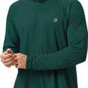 Roadbox UPF 50+ Fishing Shirts for Men, Long Sleeve UV Sun Protection Hoodie, Outdoor Hiking Running Swimming Rash Guard (Green, M)