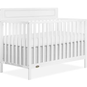 Dream On Me Avery 5-in-1 Convertible Full-Size Baby Crib in White, Converts to Toddler Bed, Daybed & Full-Size Bed, 3 Adjustable Mattress Heights, Greenguard Gold & BSA Certified, 54.8"L x 29.3"W x 42.8"H
