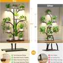 ikkle Plant Stand Indoor with Grow Lights, 64" Tall Plant Shelf, 9 Tiered Corner Plant Shelves for Indoor Plants Multiple, Large Flower Display Holder, Tree-Shaped Plant Rack for Home, Living Room, Patio Decor