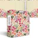 3 Ring Binder 3 Inch, Cute Decorative Hardcover Low Profile Clipboard with Storage, 3'' Round Ring Binders for Letter Size Paper, Durable Binder Organizer for School Office Supplies(Pink Floral)