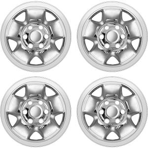 TULALUX Wheel Skins Compatible with 2005-2023 Toyota Tacoma ; 16 inch Wheel Covers; Set of 4 Packs (Chrome)