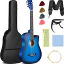 CAHAYA Acoustic Guitar: For Beginner 38 Inch Cutaway All Wood Guitar Starter Kit for Kids Teenager Adults with Guitar bag, Brass strings, Capo, String Pick, Scale Stickers and Cloth CY0354