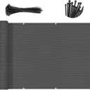 SUNNY GUARD 3'x6' Dark Grey Balcony Privacy Screen Fence, Apartments Railing, Heavy Duty Wind Screen for Outdoor,Deck,Backyard,Patio Privacy（We Make Custom Sizes）