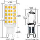 G9 LED Bulbs Dimmable 6W (60W Halogen Bulb Equivalent), Warm White 3000K, 110V-130V, 500LM Bi Pin for Home Lighting, 12Packs (G9-5w-6000k-5p)