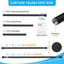 2 Pack Black Shower Curtain Rod 45 to 77 Inch,Shower Rods for Bathroom,Spring Tension Curtain Rod No Drilling for Windows Doors Closet Kitchen Wardrobe