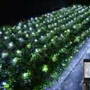 iBaycon 4ft x 6ft Christmas Net Mesh lights, 8 Modes Timer Connectable Waterproof Christmas Lights for Trees, Bushes, Wedding, Garden, Outdoor Decorations (White, 1PACK)