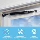 Wright Products Pneumatic Storm Door Closer  Adjustable, Smooth-Closing with Hold-Open Washer (Transitional, Black) (One Size)