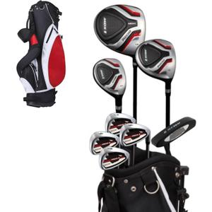 Precise Complete Teen Golf Club Set for Ages 13–16 – Includes Titanium Driver, Stainless Steel Hybrid, 7–PW Irons, Putter, Stand Bag & 3 Headcovers – Graphite/Steel Shafts - Right Hand