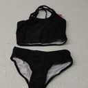 Kanu Surf Girls' Waverly UPF 50+ Beach Sport Criss-Cross Tankini, Solid Black, 12